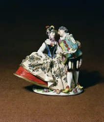 Amantes espanhóis, grupo Meissen, c.1741